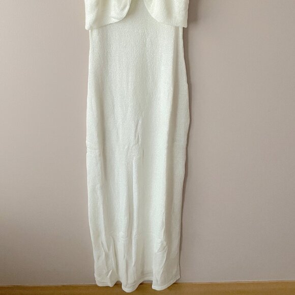 Anthropologie Sunday in Brooklyn Cream Ivory Twist Front Maxi Dress XL NWT - Picture 9 of 10